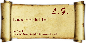 Laux Fridolin névjegykártya